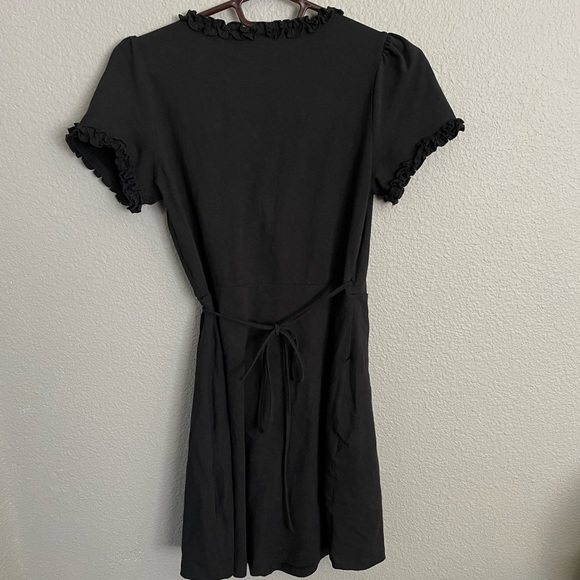Black Ruffle Wrap Top - Picture 2 of 2
